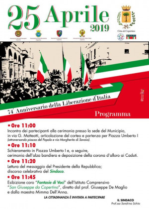74&deg; ANNIVERSARIO DELLA LIBERAZIONE D'ITALIA