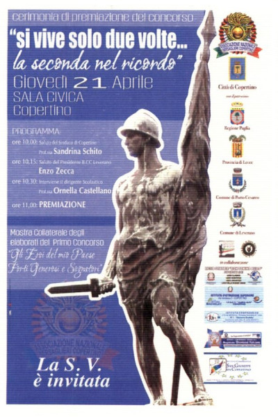 Cerimonia di premiazione del Concorso &ldquo;Si vive solo due volte&hellip; l...