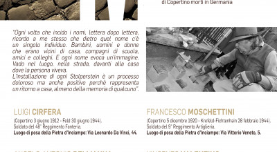 PIETRE D'INCIAMPO - Collocazione Domenica 13-1-2019 ore 9.00 Via O.Quarta, 34...