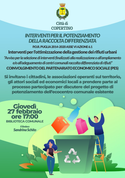 Interventi per il potenziamento della raccolta differenziata. Giovedì...