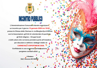 Incontro pubblico carnevale copertinese 2026.