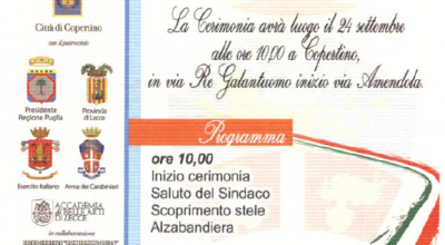 Cerimonia d&rsquo;inaugurazione stele in onore del Generale Angelo Nannavecch...